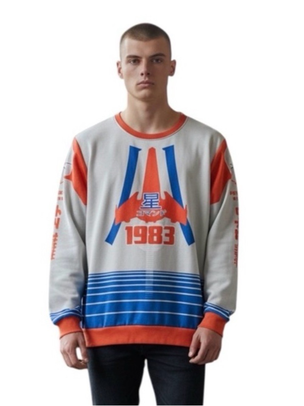 Vapor 95 Men’s Abstract Spellout Pullover Jumper 1983 Sweatshirt size Large